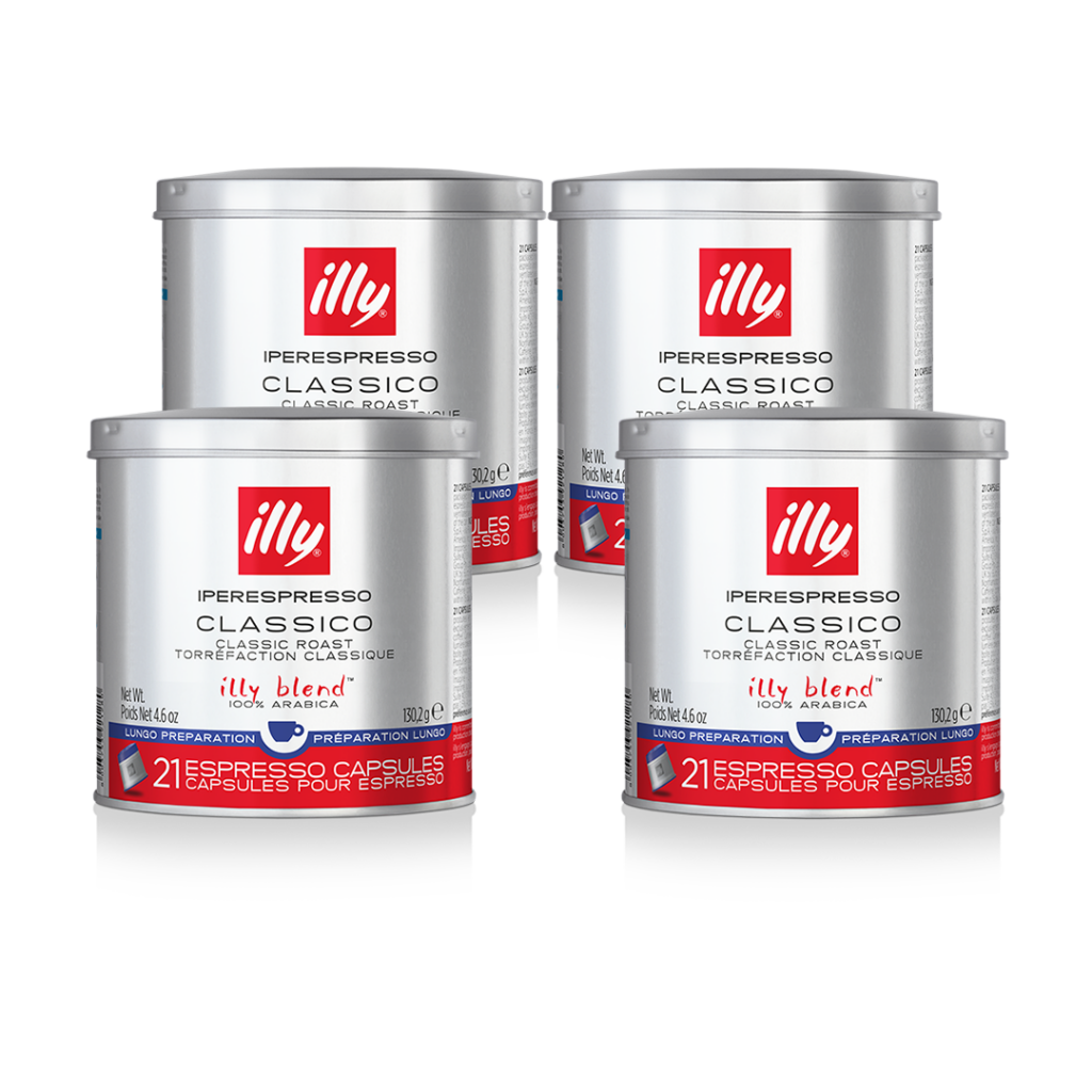 Illy Coffee Capsules Bundle 21x Classico Lungo Capsules 4 Packs Illy