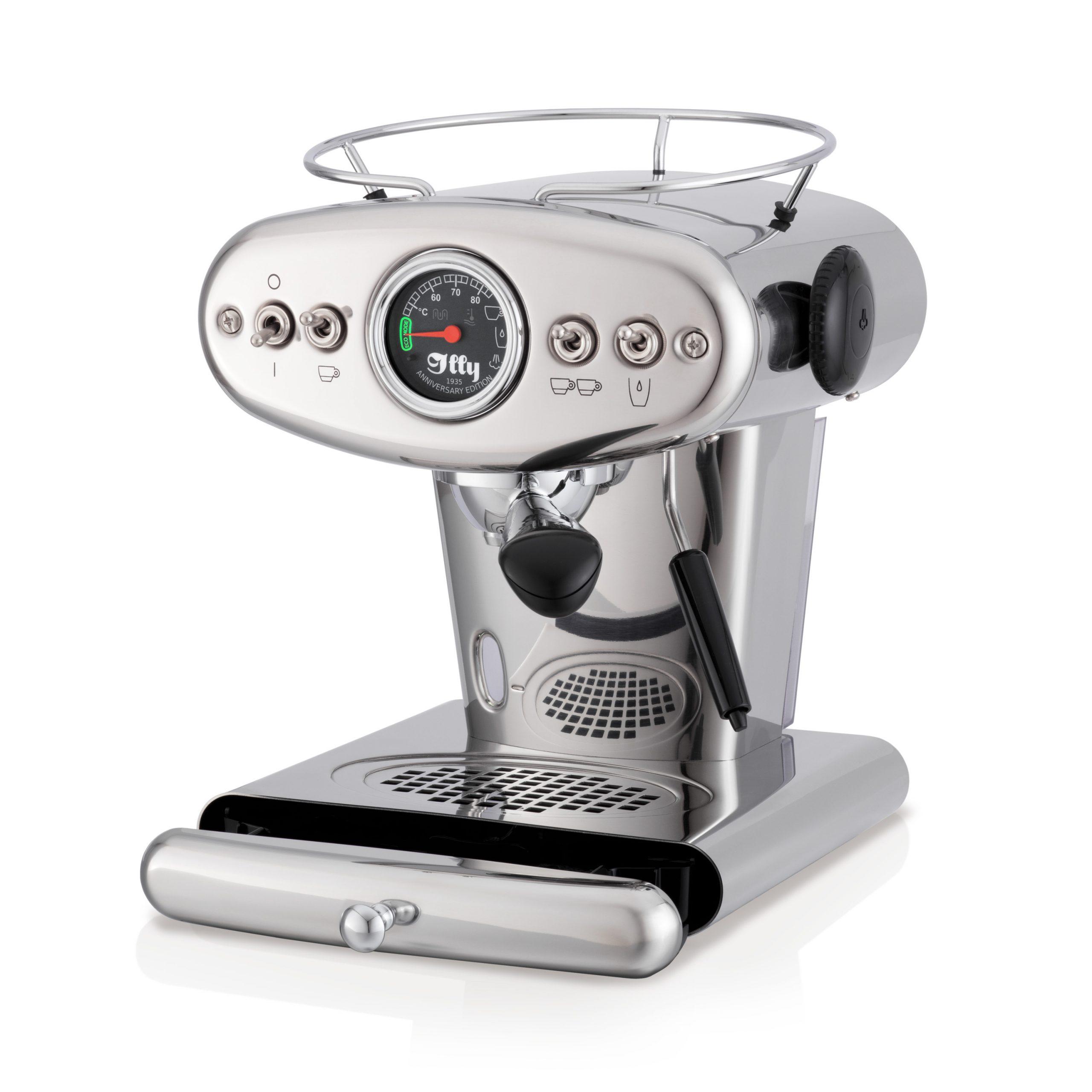 illy X1 Anniversary E.S.E. Pod & Ground Coffee Machine (Chromium) - illy