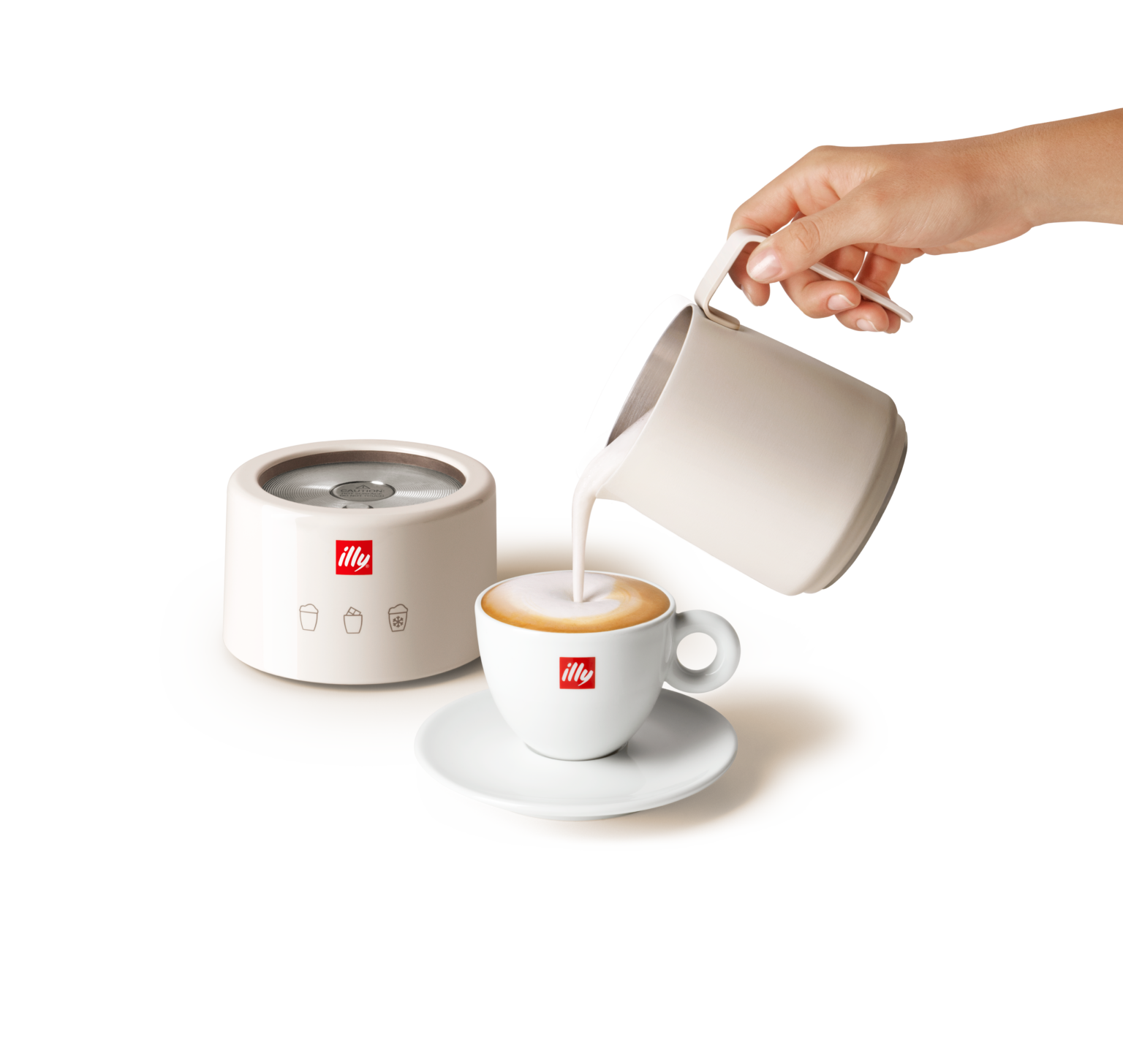 illy Electric Induction Milk Frother (White) illy