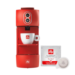 illy Easy Coffee Machine For E.S.E. Pods (Red)+illy E.S.E. Pods Classico Coffee – Medium Roast (Pack of 200)