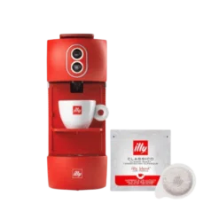 illy Easy Coffee Machine For E.S.E. Pods (Red)+illy E.S.E. Pods Classico Coffee – Medium Roast (Pack of 200)